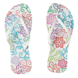 Tongs Aquarelle botanique lumineuse et gaie