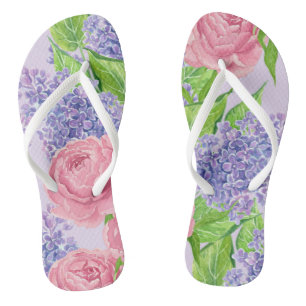 Tongs Aquarelle et lilas