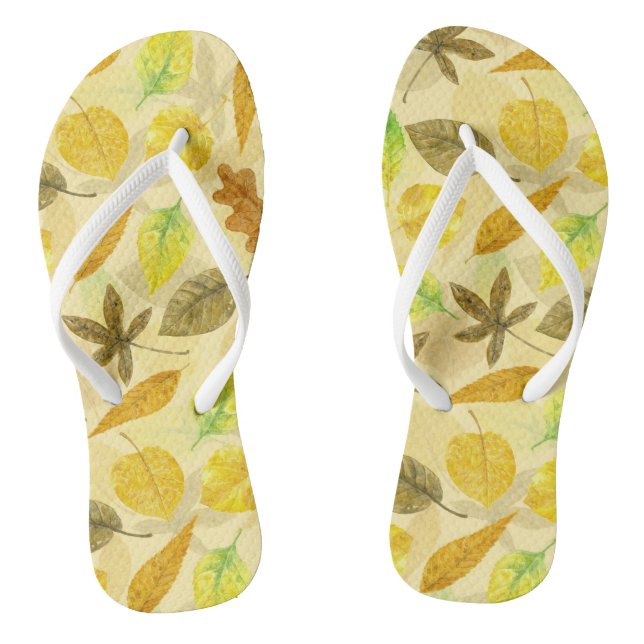 Tongs Aquarelle motif d'automne 2 (Semelle)