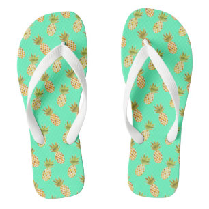 Tongs Aquarelle tropicale adorable Motif d'ananas