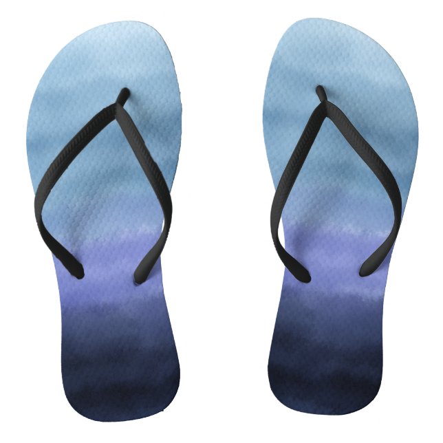Tongs Aquarelle violet bleu moderne (Semelle)