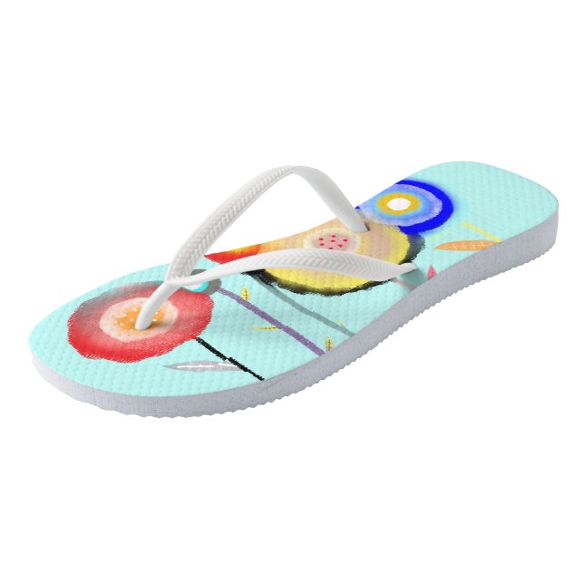Tongs Aquarelles florales (Incliné)