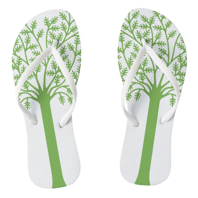 Tongs Arbre Avec Feuilles Verts (Semelle)