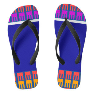 Tongs Arc-en-ciel bleu Geo Flip Flops