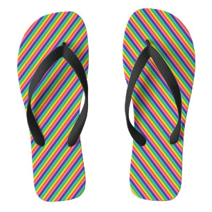 Tongs Arc-en-ciel couleurs oblique motif moderne