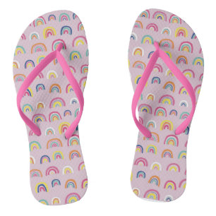 Tongs arc-en-ciel rose