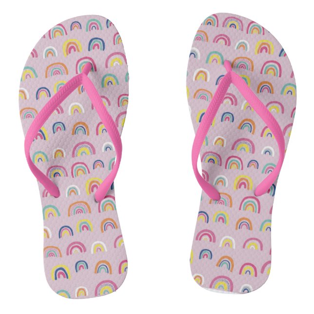 Tongs arc-en-ciel rose (Semelle)