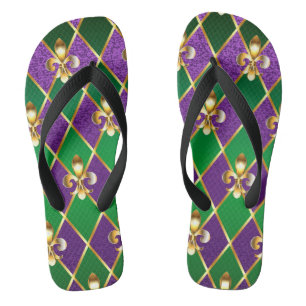 Tongs Arrière - plan de bijoux Mardi Gras