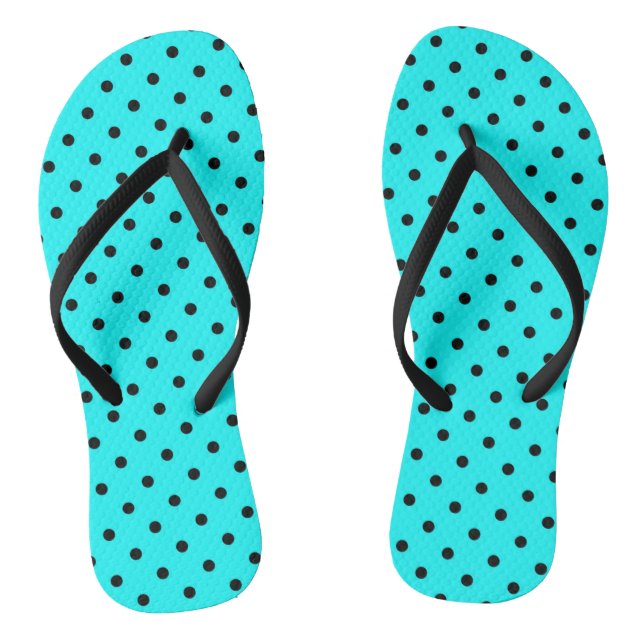 Tongs Arrière - plan de pois turquoise (Semelle)