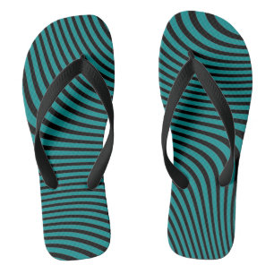 Tongs Arrière - plan Turquoise et Black Wavy