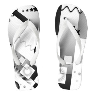 Tongs Art déco noir et blanc Tournes jouées