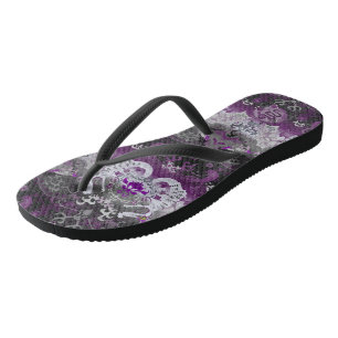 Tongs Asexuel Dragon Damask - Ace Pride couleurs drapeau