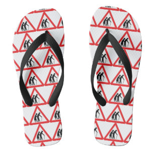 Tongs ATTENTION Personnes âgées - Panneau de signalisati