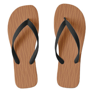 Tongs Automne Lignes Ondulées | Marron & Orange