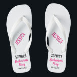 Tongs Bachelorette Party Favoriser la typographie modern<br><div class="desc">Ces tongs de typographie moderne sont un parfait simple remerciement pour toute mariée qui organise une fête de bachelerotte en été ou à la plage ! Personnalisez avec le nom de la mariée,  le nom de votre demoiselle d'honneur/ami et la date de la fête de bachelorette.</div>