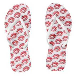 Tongs Baisers rouge à lèvres