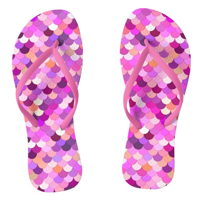 Tongs Balances de sirènes, violet, améthyste et corail (Semelle)