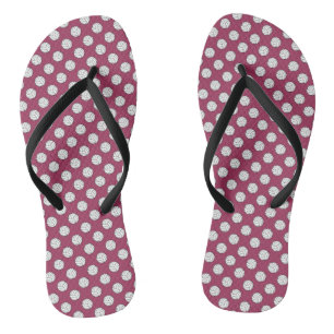 Tongs Balles de volley-ball noir et blanc sur fond rose