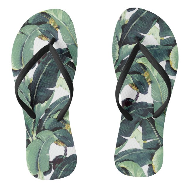 Tongs Banana Feuille Palm Tropical Slim Strap Flops (Semelle)
