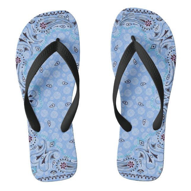 Tongs Bandana Bleue Paisley Ouest (Semelle)