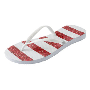 Tongs Bandes de Parties scintillant rouges