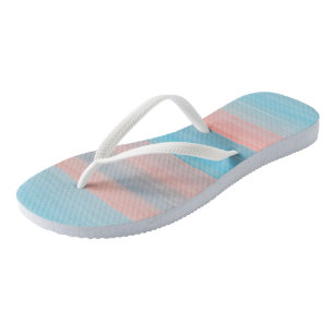 Tongs bandes roses et bleues
