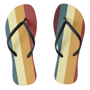 Tongs Bandes rouges, turquoises et jaunes
