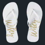 Tongs Bascules électroniques de Wifey avec la<br><div class="desc">Bascules électroniques de Wifey avec la typographie de feuille d'or</div>
