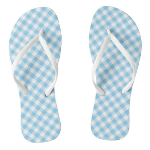 Tongs Bébé Bleu et Blanc Moyenne Diagonale En vichy Chèq