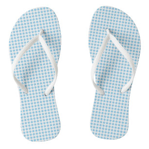 Tongs Bébé bleu sur blanc Petits Pois horizontaux
