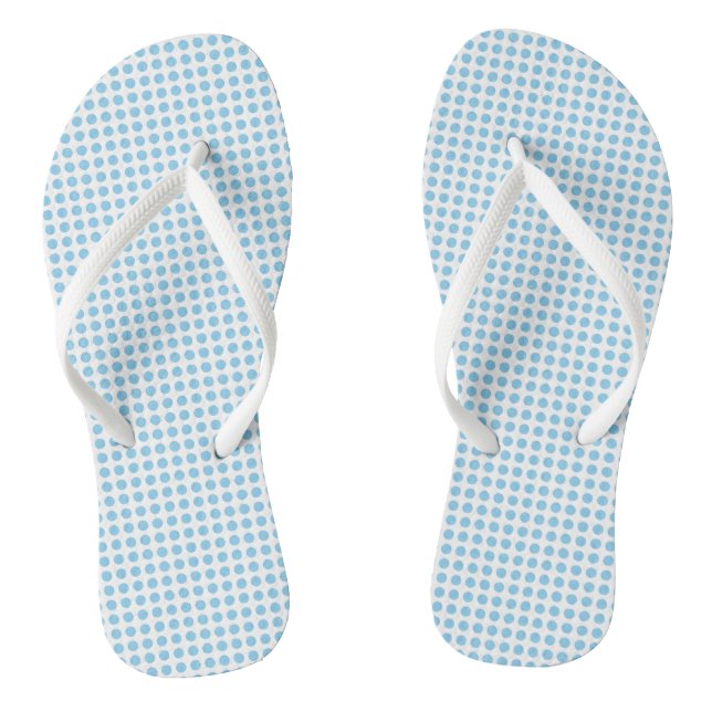 Tongs Bébé bleu sur blanc Petits Pois horizontaux (Semelle)