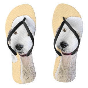 Tongs Bedlington Terrier Peinture - Art Chien original