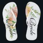 Tongs Belle mariée Rose florale<br><div class="desc">Ces belles mariées roses florales Flip Flops feront un beau cadeau amusant pour n'importe quelle mariée.</div>