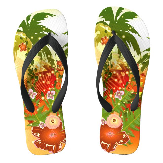 Tongs Belles fleurs tropicales (Semelle)
