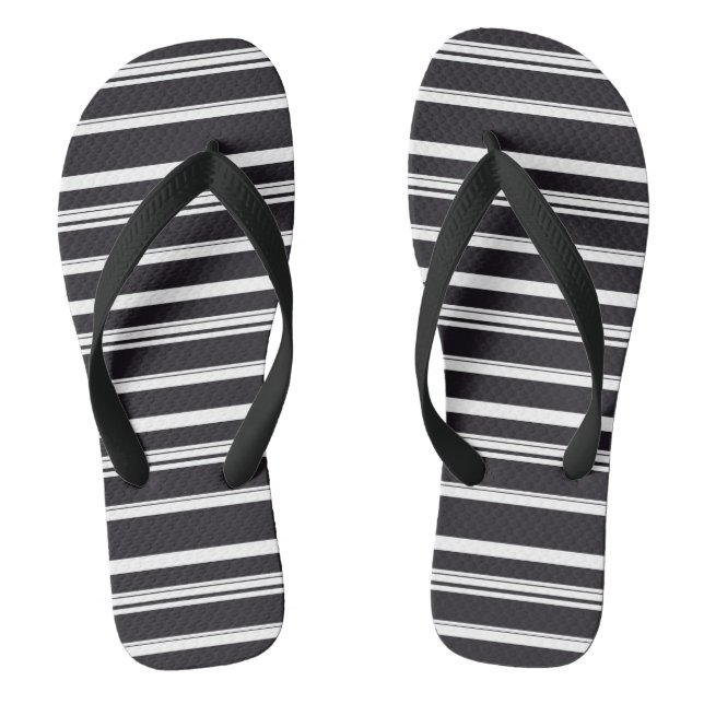 Tongs Belles rayures blanches noires (Semelle)