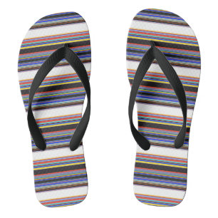 Tongs Belles rayures bleues noires