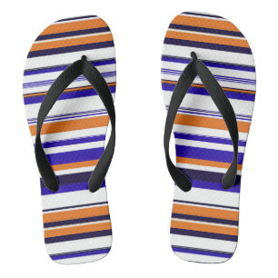 Tongs Belles rayures bleues orange