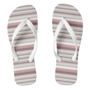 Tongs Belles rayures brunes blanches