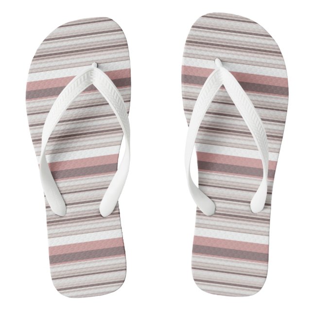 Tongs Belles rayures brunes blanches (Semelle)