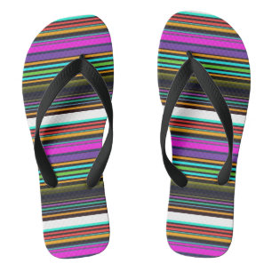 Tongs Belles rayures de néon coloré