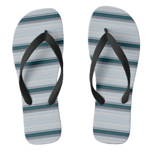 Tongs Belles rayures gris bleu