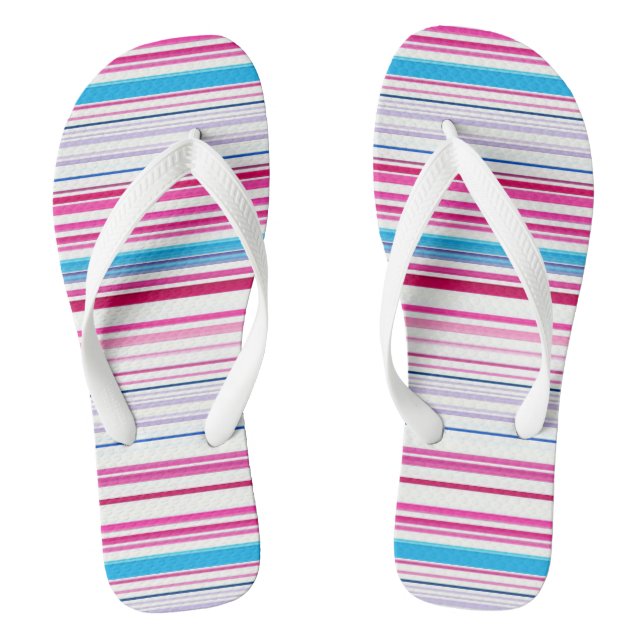 Tongs Belles rayures rose bleue (Semelle)