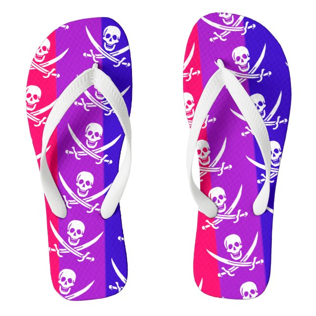 Tongs Bi-Rate WhJolly Roger Fide Flag Flip Flops (Semelle)