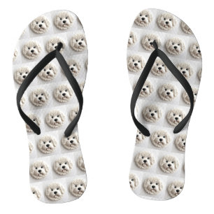Tongs Bichon Frise Chien Inspiré 3D