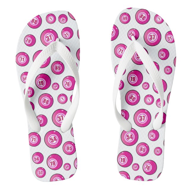 Tongs Bingo Balls Fun rose et blanc (Semelle)