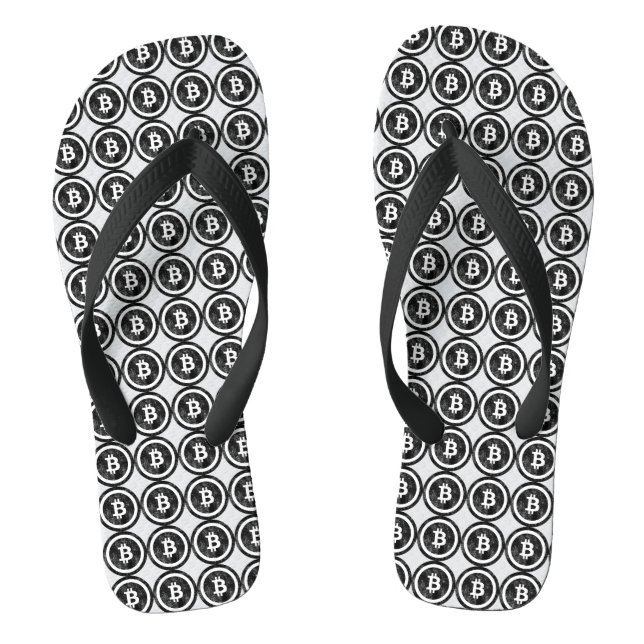 Tongs Bitcoin Noir Perturbé Logo Flip Flops (Semelle)