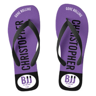 Tongs BJJ Purple Belt Rolling Ajouter Votre Nom Jiu Jits