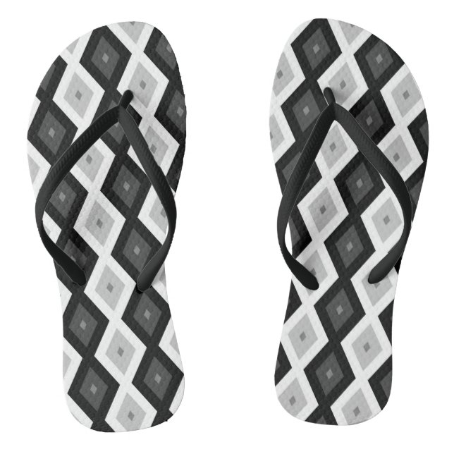 Tongs Black, white and grey diamond pattern (Semelle)