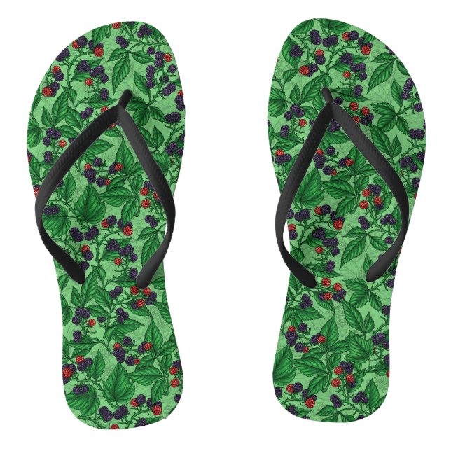 Tongs Blackberry en vert (Semelle)