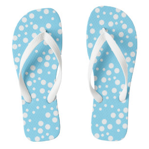 Tongs bleu clair à pois blancs d'aspect cool